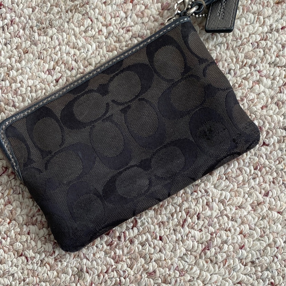 Flawed Coach Dark Patterned Wristlet - image 4